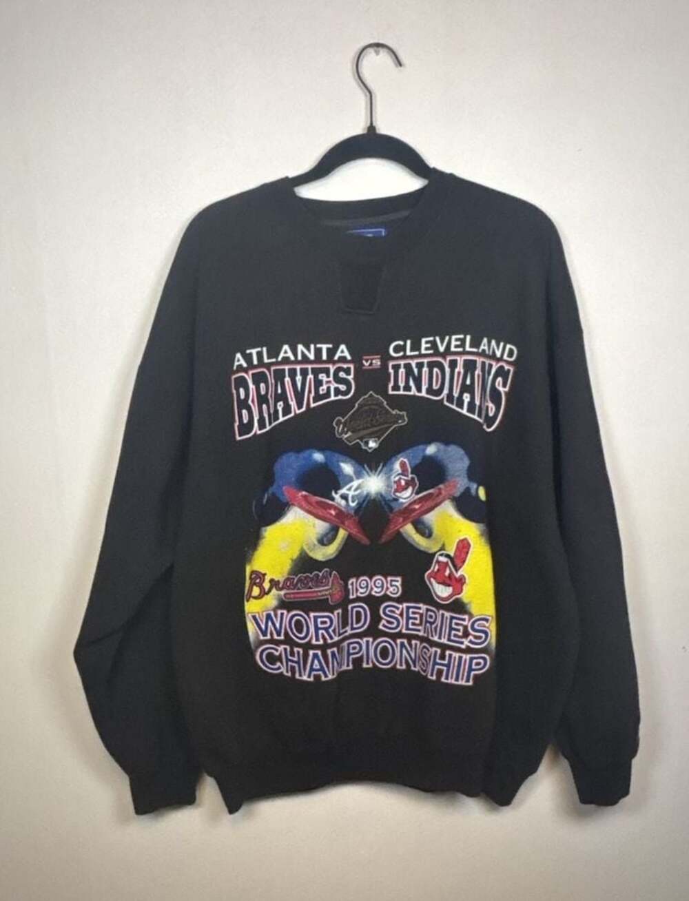 Vintage 1995 World Series Atlanta Braves vs Cleveland Indians Starter Sweatshirt
